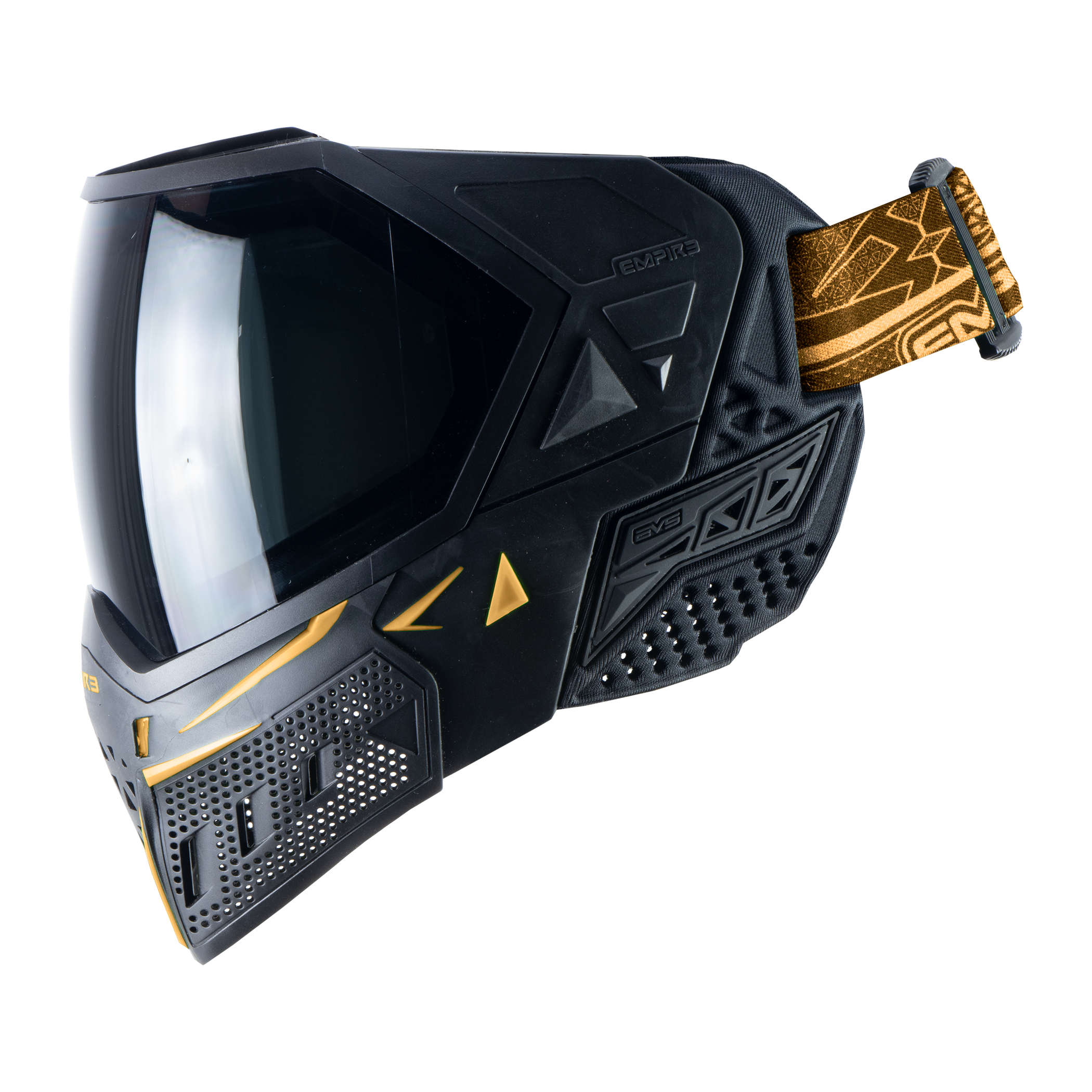 Empire EVS Paintball Mask - Black/Gold (Thermal Smoke & Clear Lens)