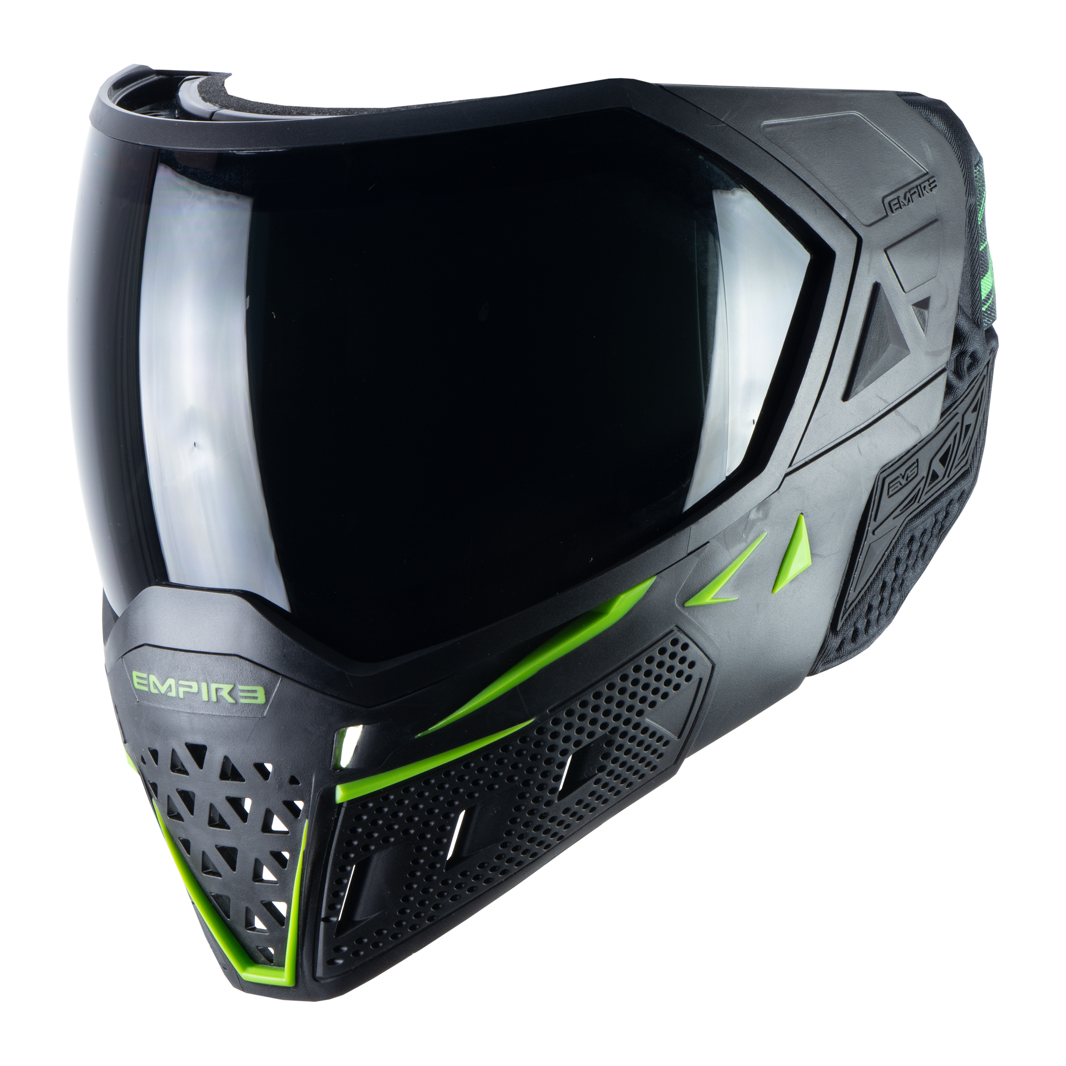 Empire EVS Paintball Mask - Black/Green (Thermal Smoke & Clear Lens)