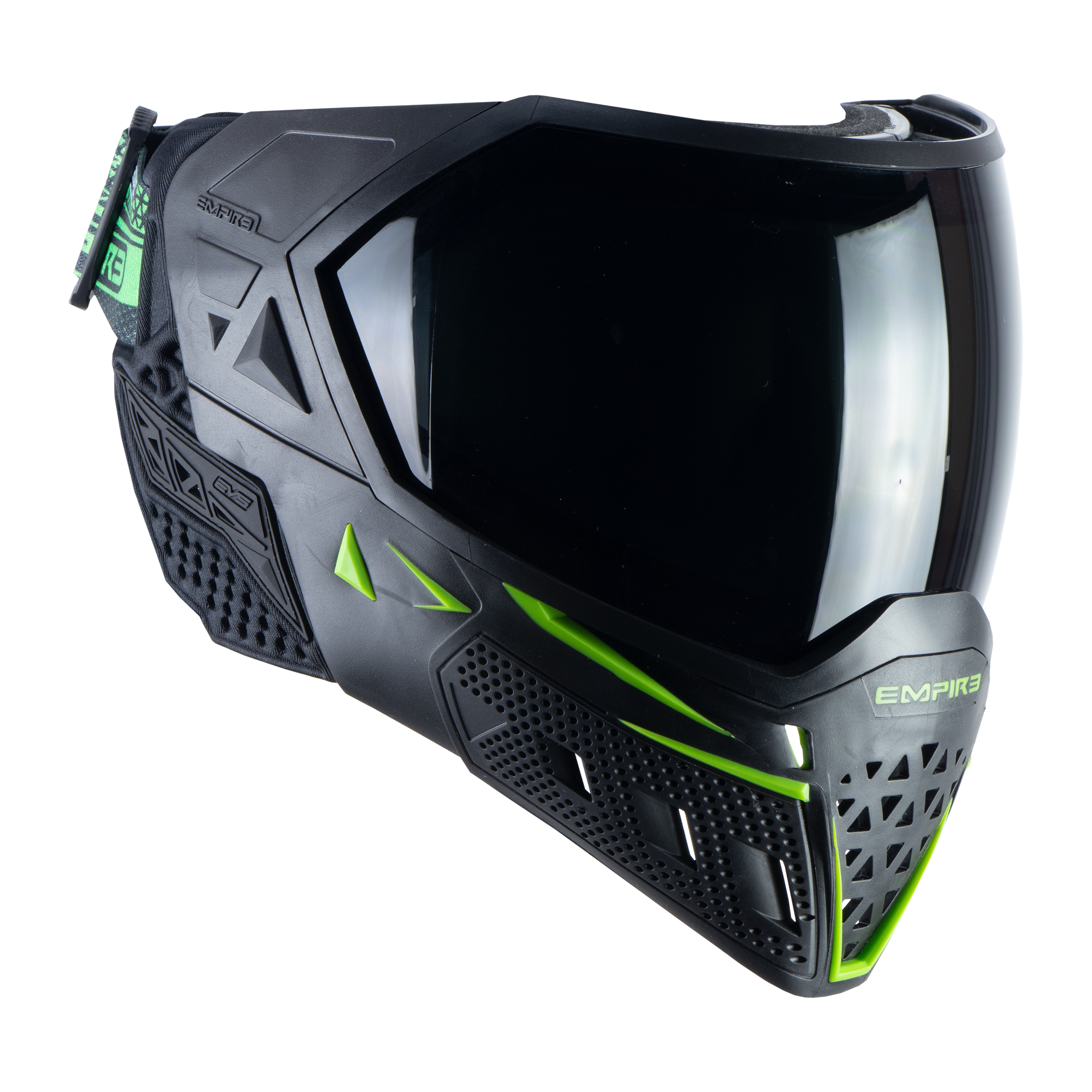 Empire EVS Paintball Mask - Black/Green (Thermal Smoke & Clear Lens)