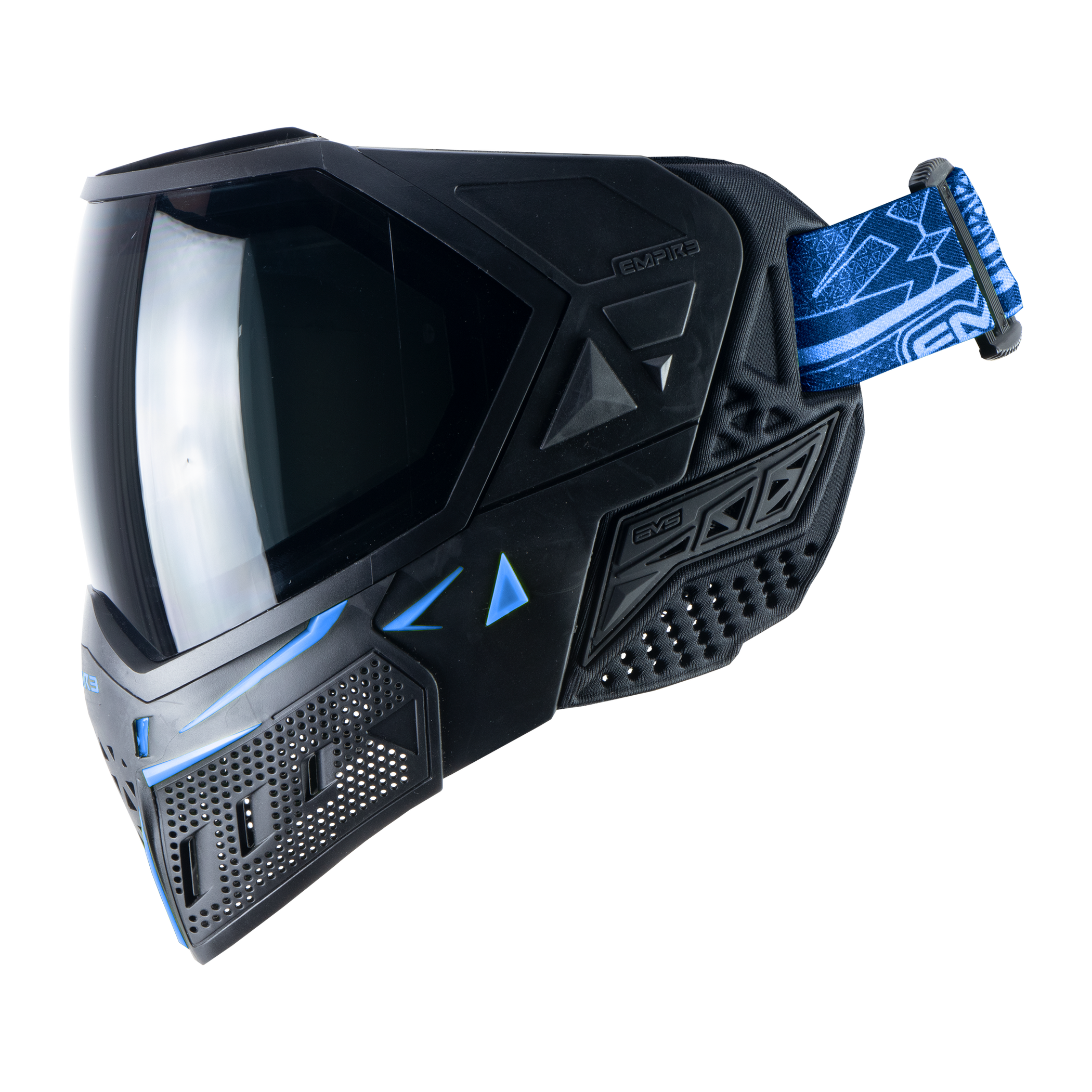 Empire EVS Paintball Mask - Black/Navy (Thermal Smoke & Clear Lens)