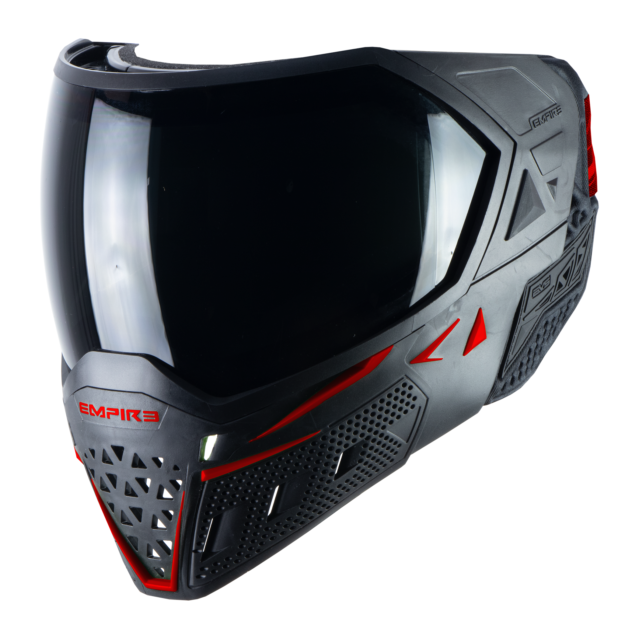 Empire EVS Paintball Mask - Black/Red (Thermal Smoke & Clear Lens)