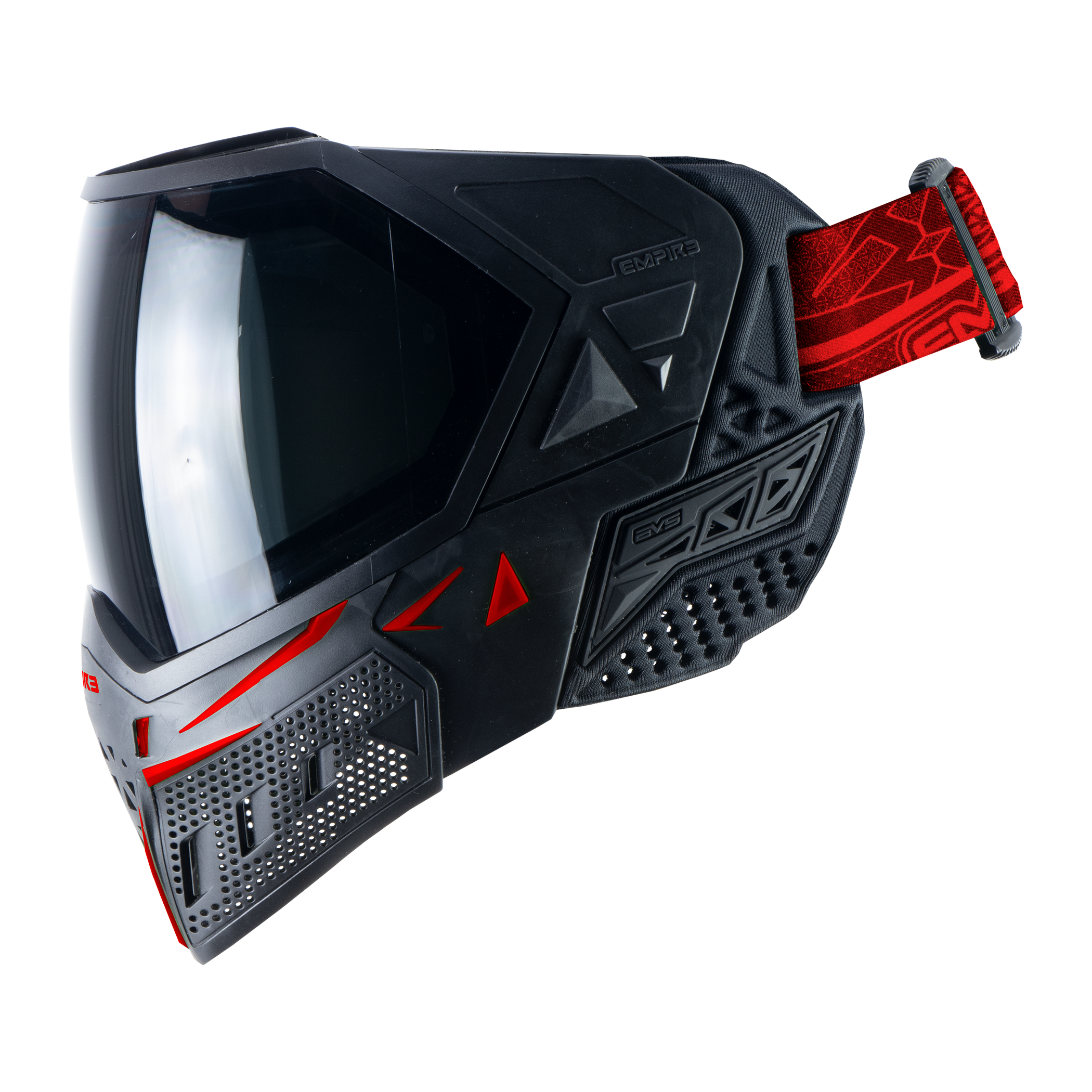 Empire EVS Paintball Mask - Black/Red (Thermal Smoke & Clear Lens)