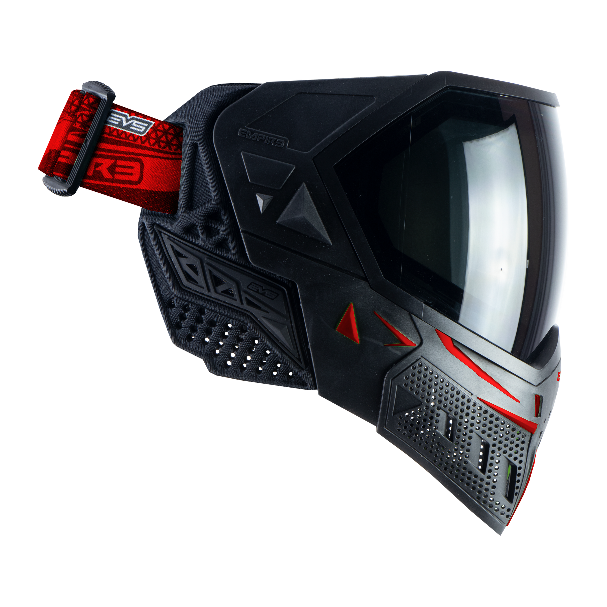 Empire EVS Paintball Mask - Black/Red (Thermal Smoke & Clear Lens)