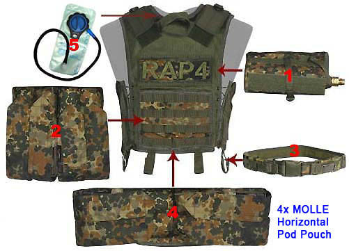 BLACK Quad Horizontal Pod Pouch