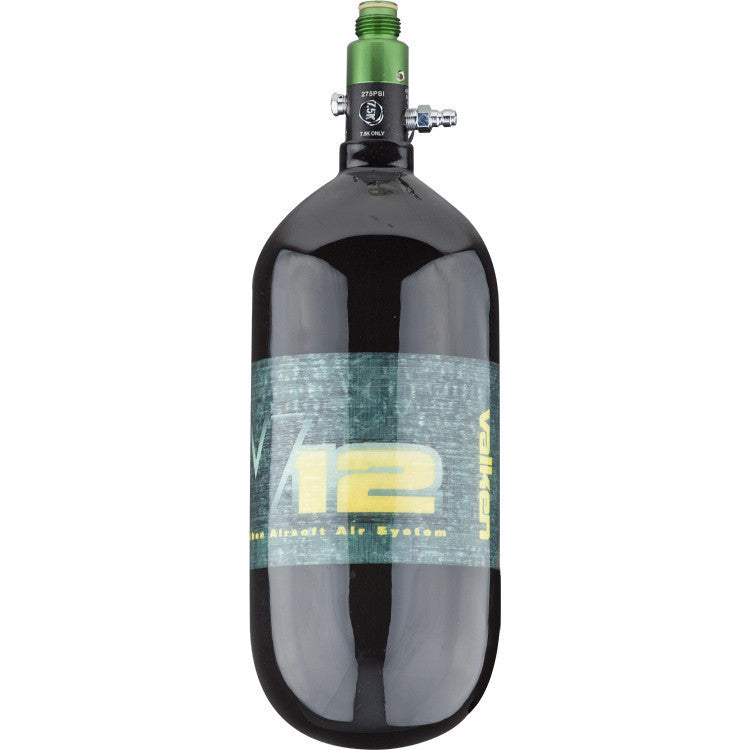 Tank - Valken Air V12 90/4500 Carbon Fiber w/ SLP Reg - Black