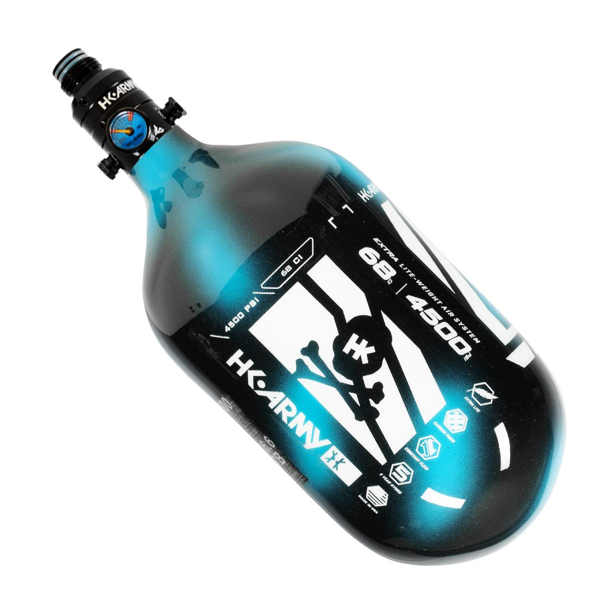 HK Army Aerolite "EXTRA LITE" Slash Tank w/ V2 Pro Reg - 68ci / 4500psi - Stripe Arctic