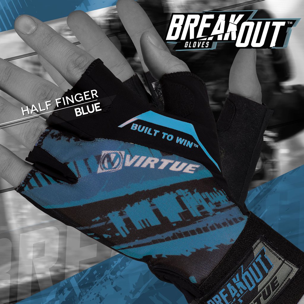 Virtue Mesh Breakout Gloves - Half Finger - Graphic Blue