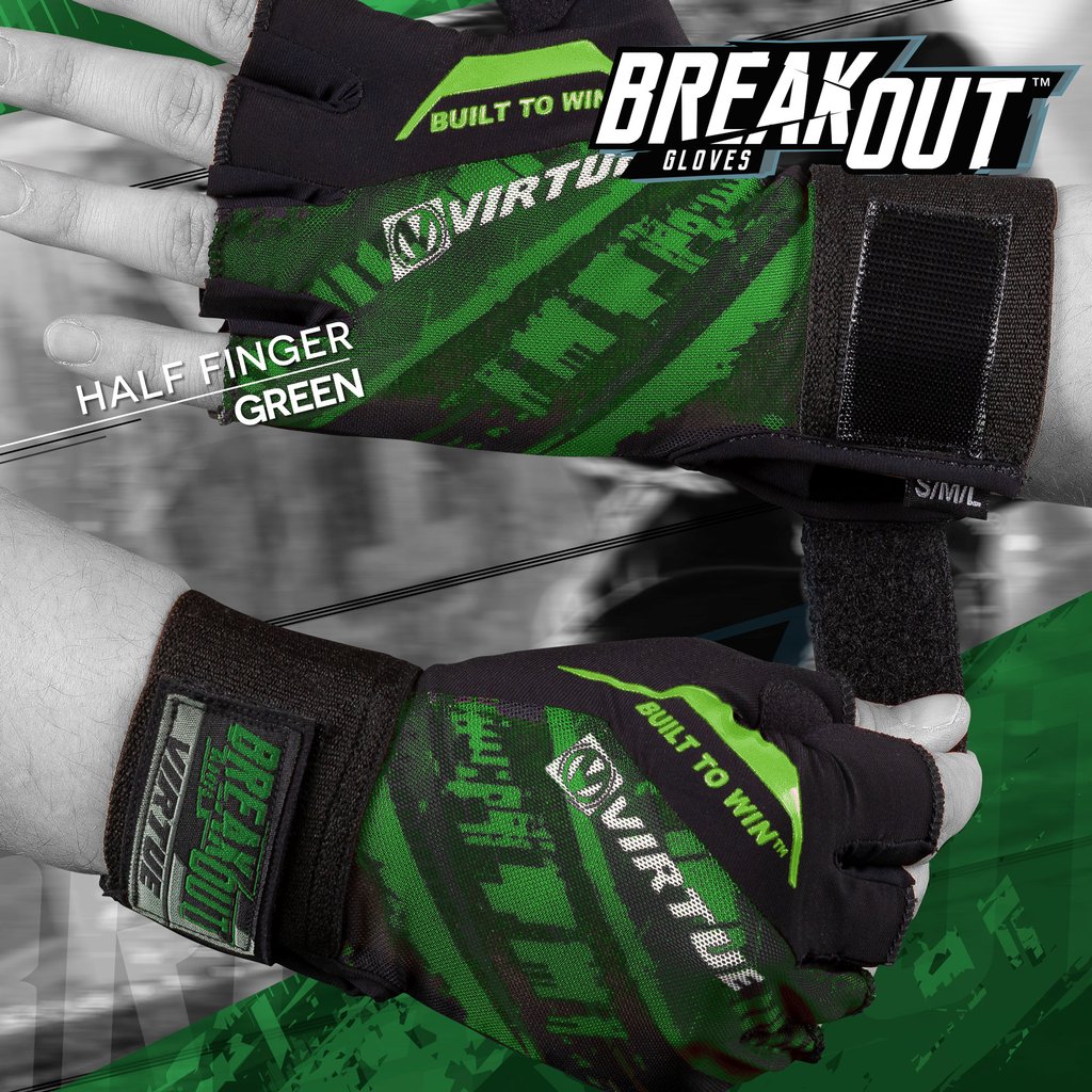 Virtue Mesh Breakout Gloves - Half Finger - Graphic Green