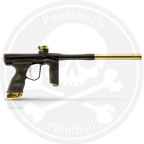 Dye DSR+ Paintball Gun - Dust Black Body / Polished Gold Accents