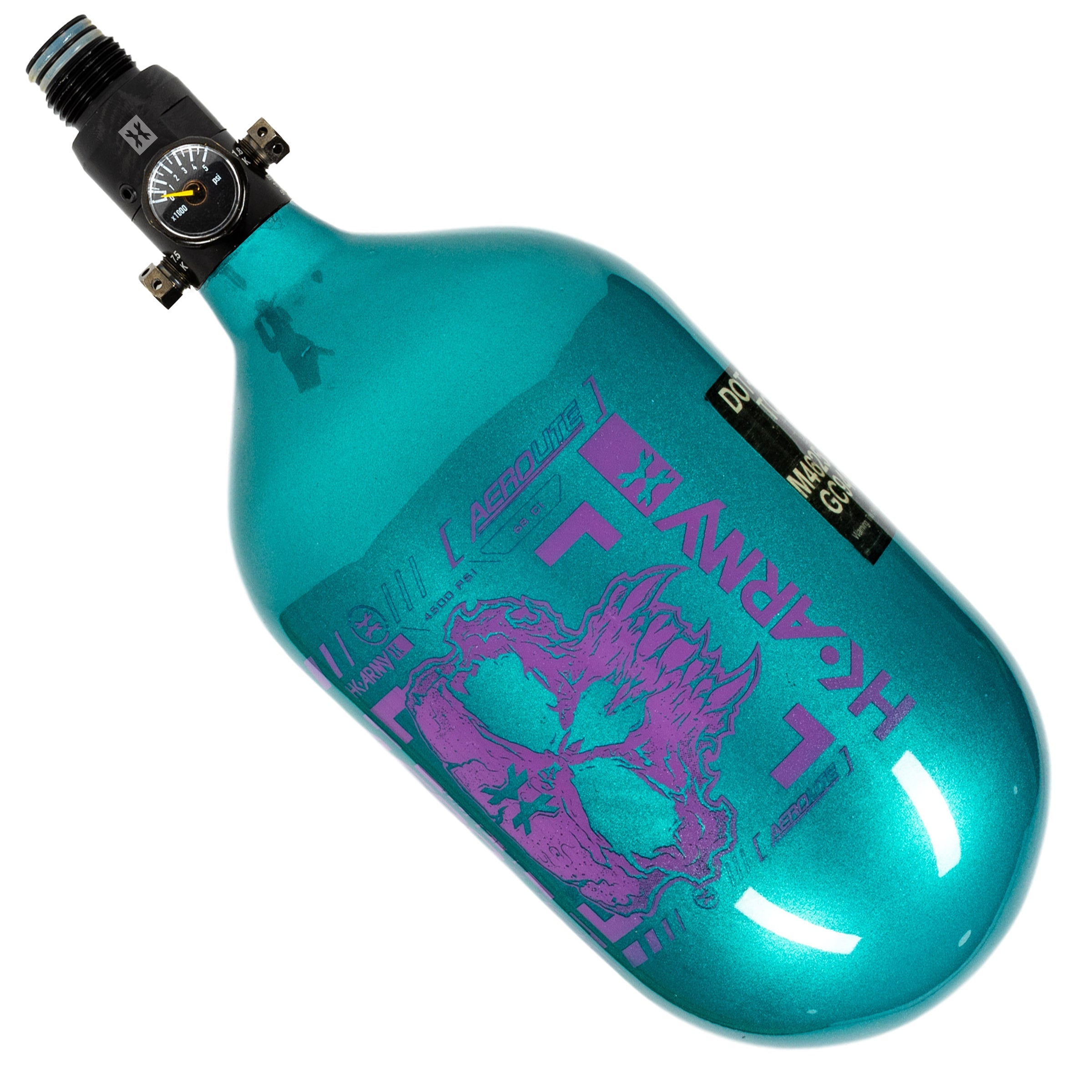 HK Army "Extra Lite" Carbon Fiber Tank - Standard Reg - Doom - 68/4500 PSI - Turquoise/Pink