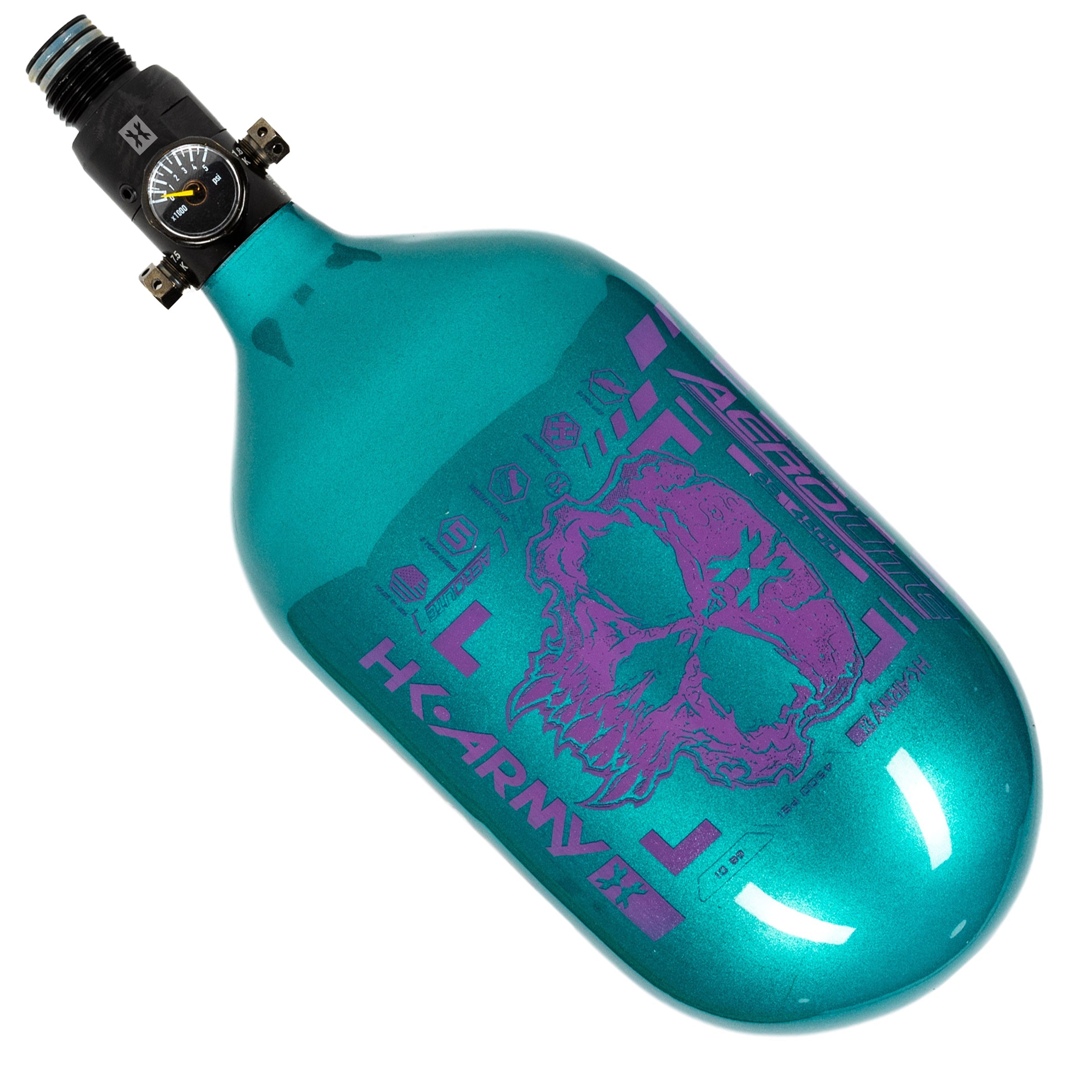 HK Army "Extra Lite" Carbon Fiber Tank - Standard Reg - Doom - 68/4500 PSI - Turquoise/Pink