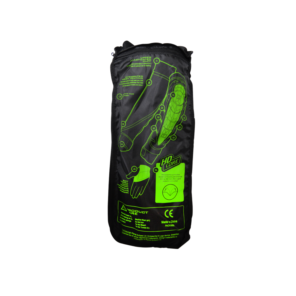 Planet Eclipse HD Core Elbow Pads - Black - Lime