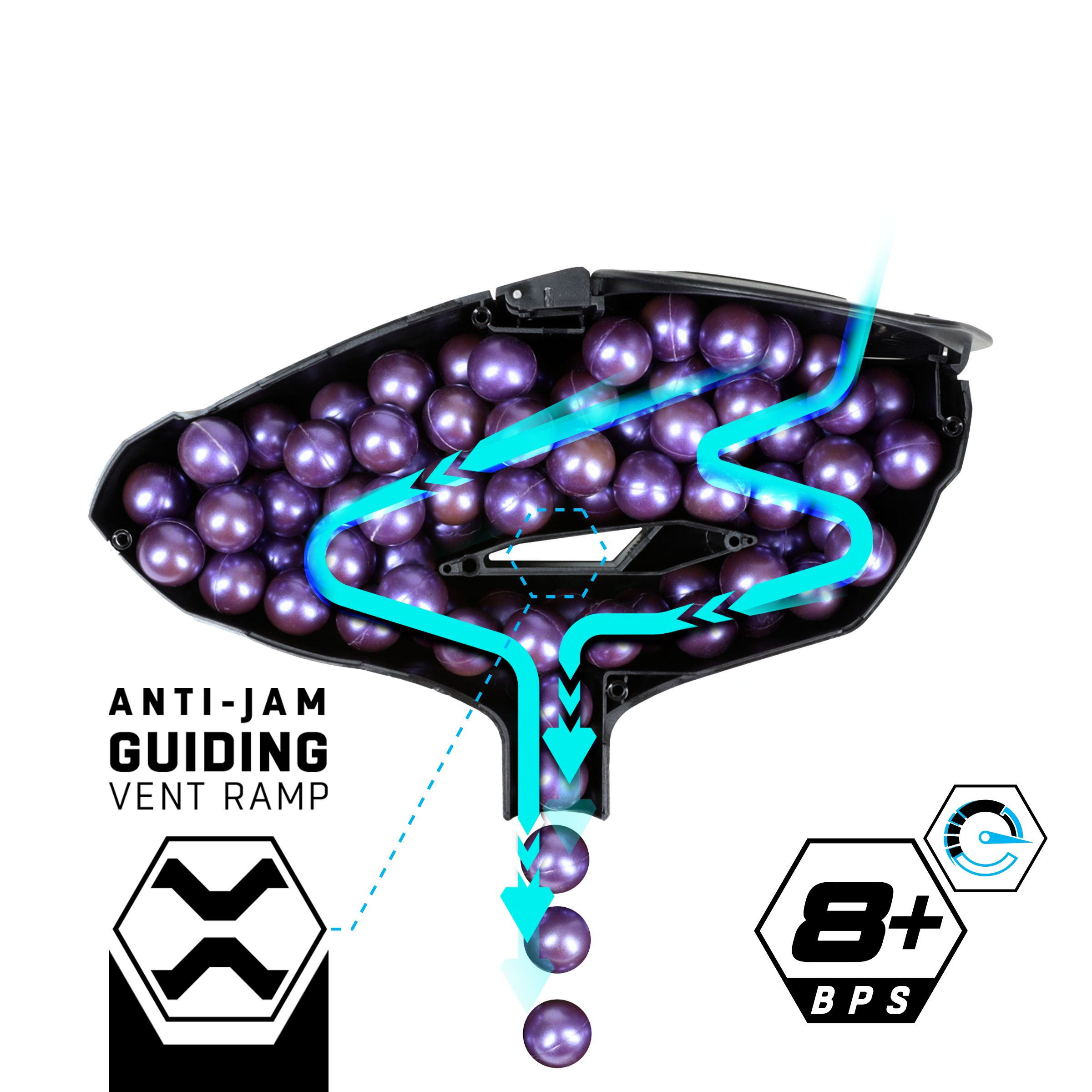 HK Army GFX Gravity Paintball Loader - Black