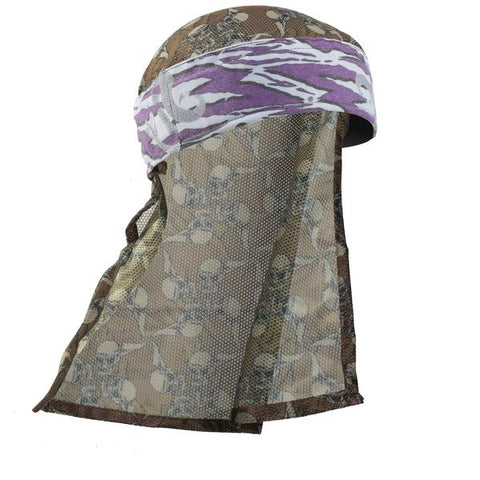 HK Army Hostilewear Headwrap - Purple Snakes / Tan Mesh