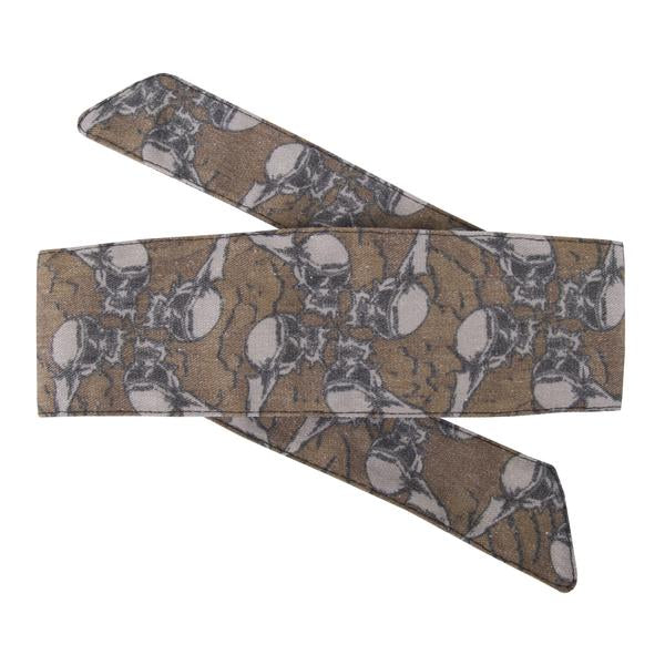 HK Army Hostilewear Vintage Headband - Skulls Tan