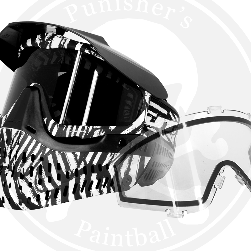 JT Proflex Paintball Mask - LE Zebra w/ Clear & Smoke Lens