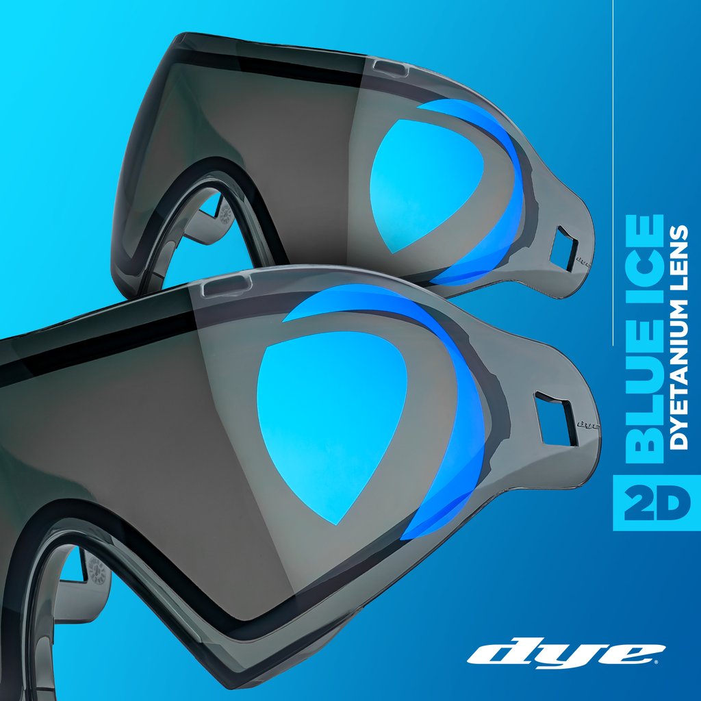 Dye I4/I5 Thermal Paintball Lens - DYEtanium 2D Sphere Smoke/Blue Ice