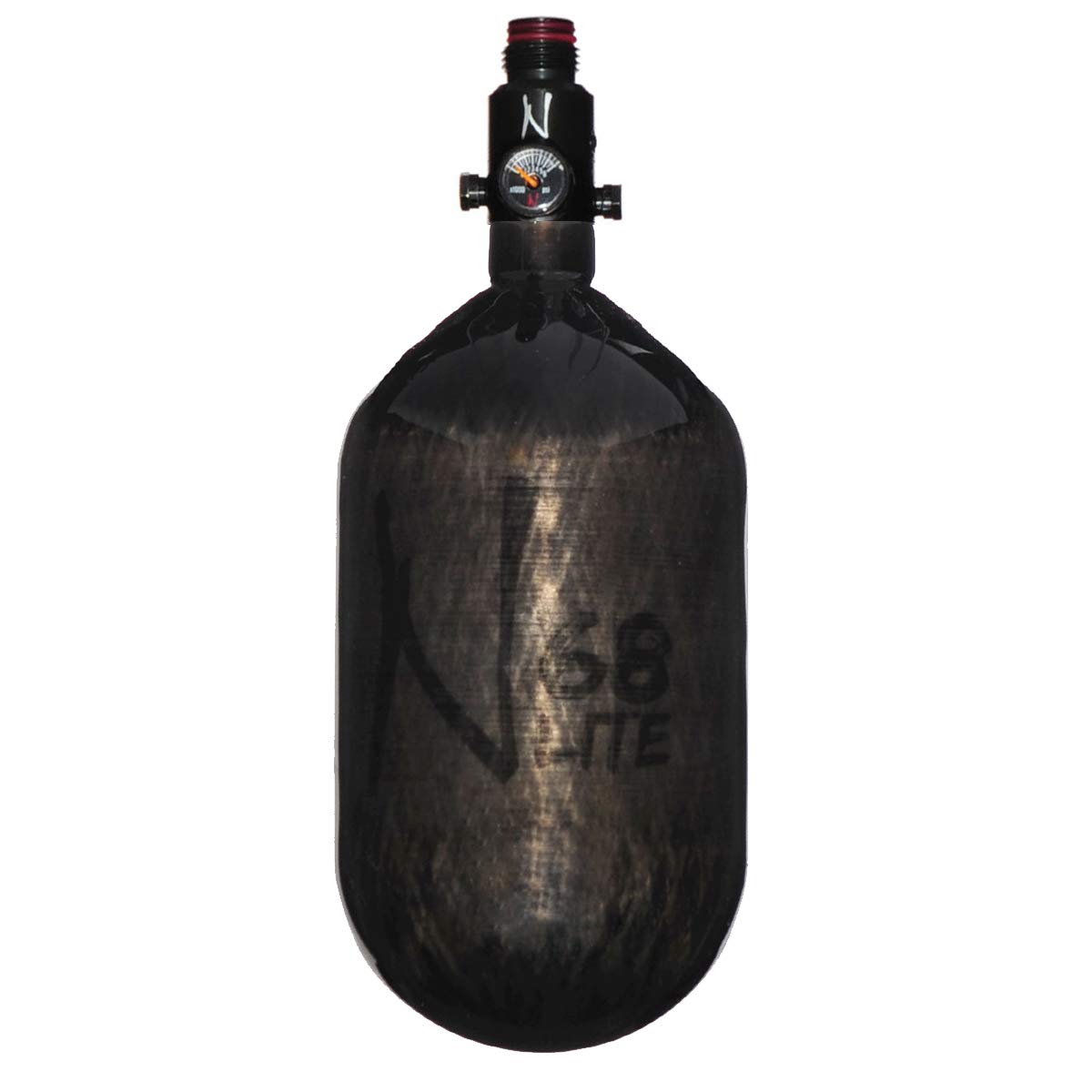 Ninja Carbon Fiber Lite 68/4500 Paintball Tank - Translucent Black - Pro V2 Reg