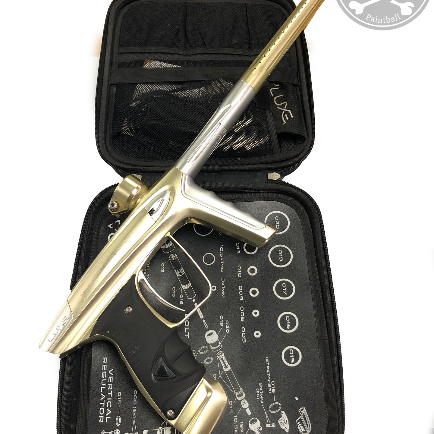 Used DLX Luxe Ice Paintball Gun - Gold/Silver