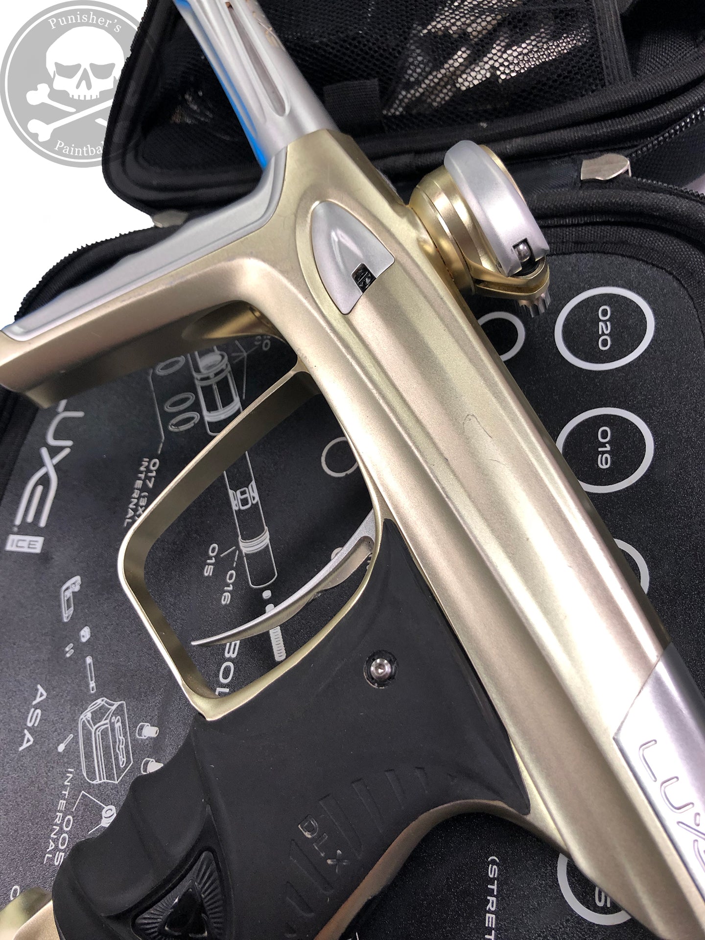 Used DLX Luxe Ice Paintball Gun - Gold/Silver