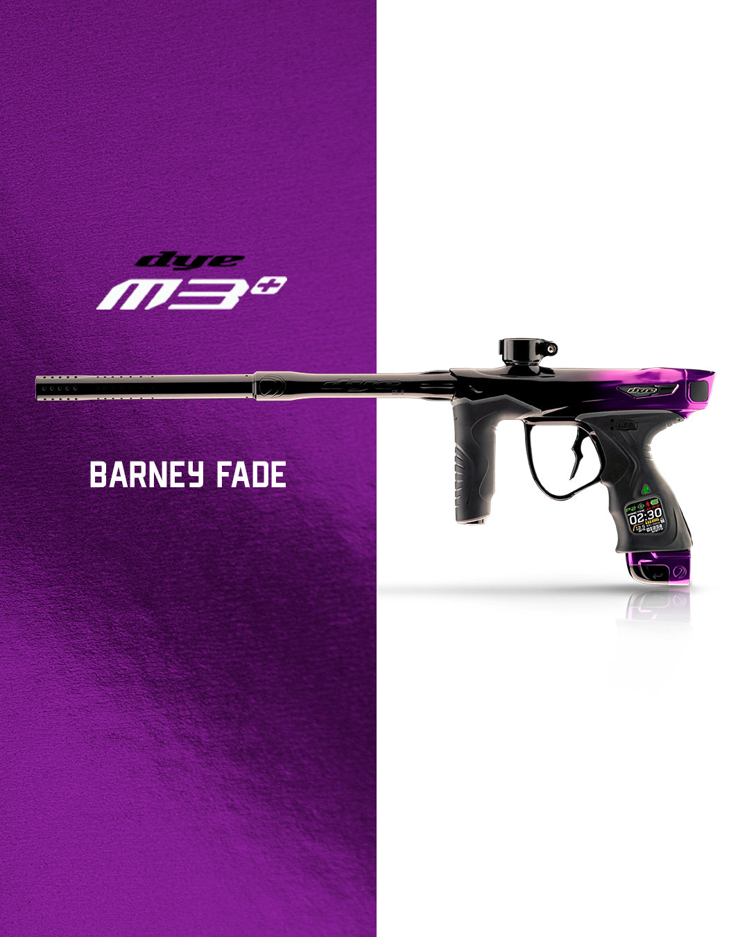 Dye M3+ Paintball Gun - Barney (Purple to Black Fade)