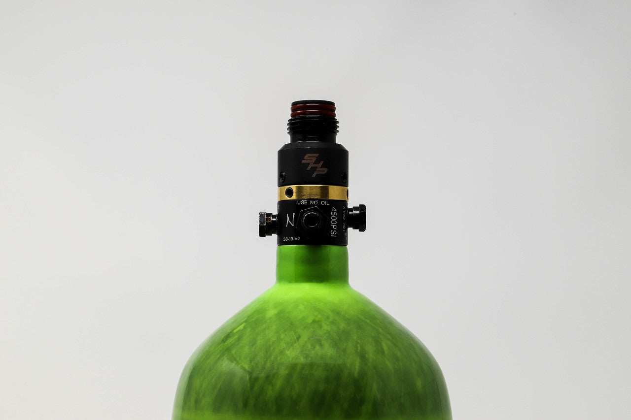 Ninja SL2 77/4500 Carbon Fiber Paintball Tank - Lime - ProV2 SHP Regulator