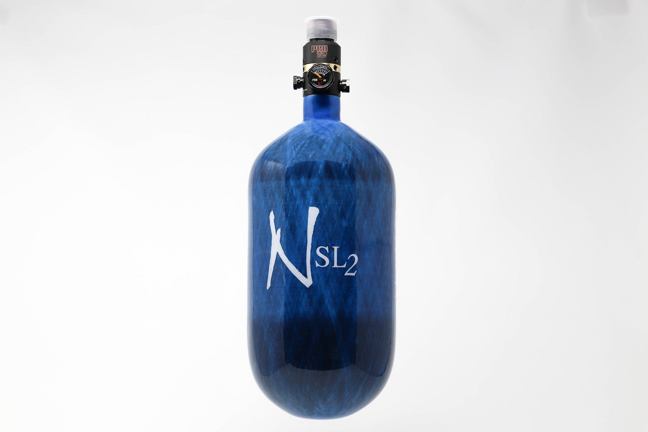 Ninja SL2 77/4500 Carbon Fiber Paintball Tank - Blue - ProV2 Regulator