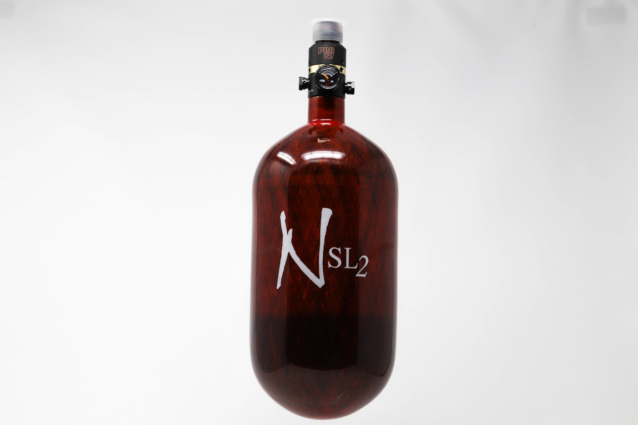Ninja SL2 77/4500 Carbon Fiber Paintball Tank - Red - ProV2 Regulator