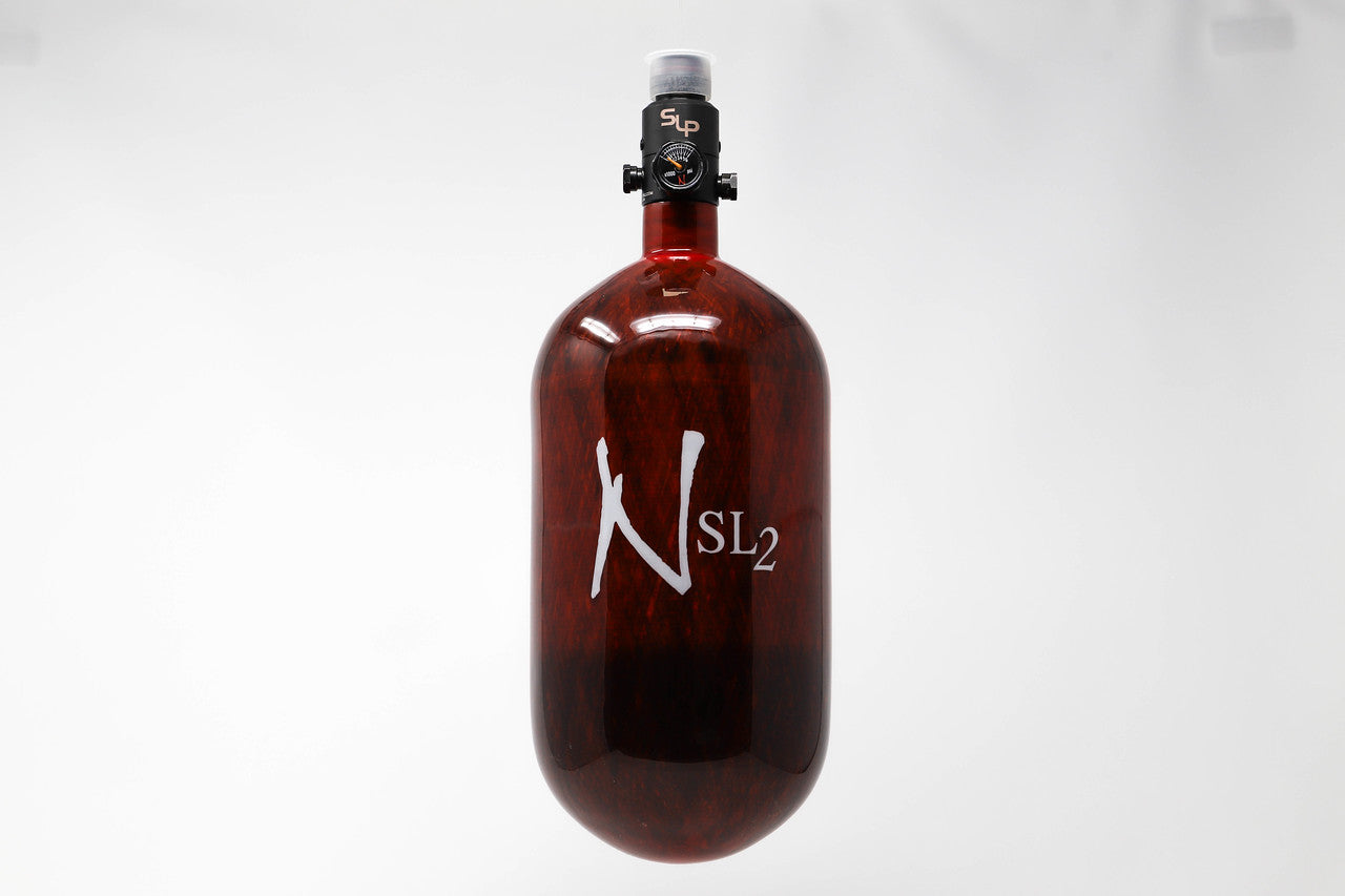 Ninja SL2 77/4500 Carbon Fiber Paintball Tank - Red - ProV2 SLP Regulator