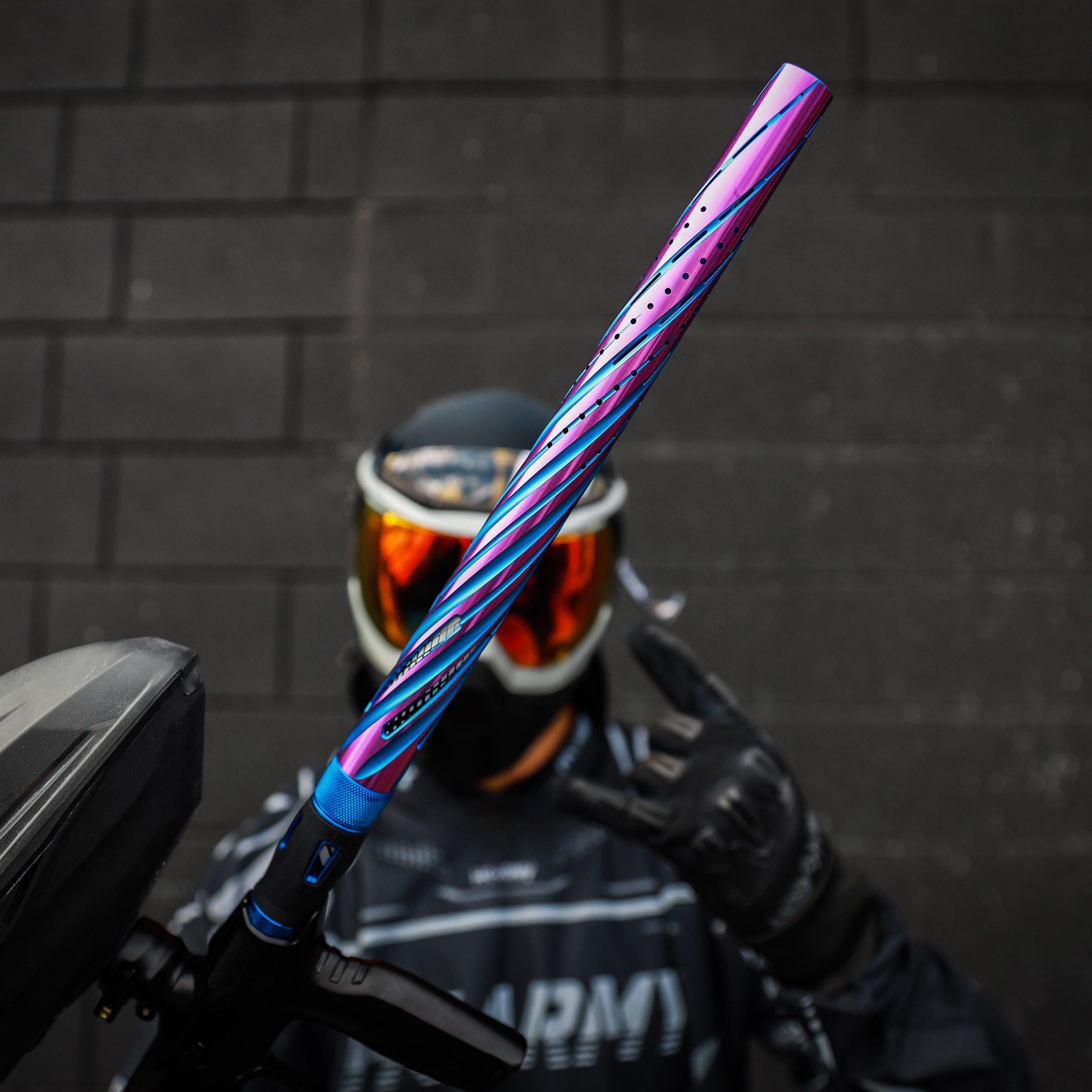 HK Army LAZR Barrel Kit - Elite Orbit - Autococker Thread - Dust Blue/Purple - Black Inserts