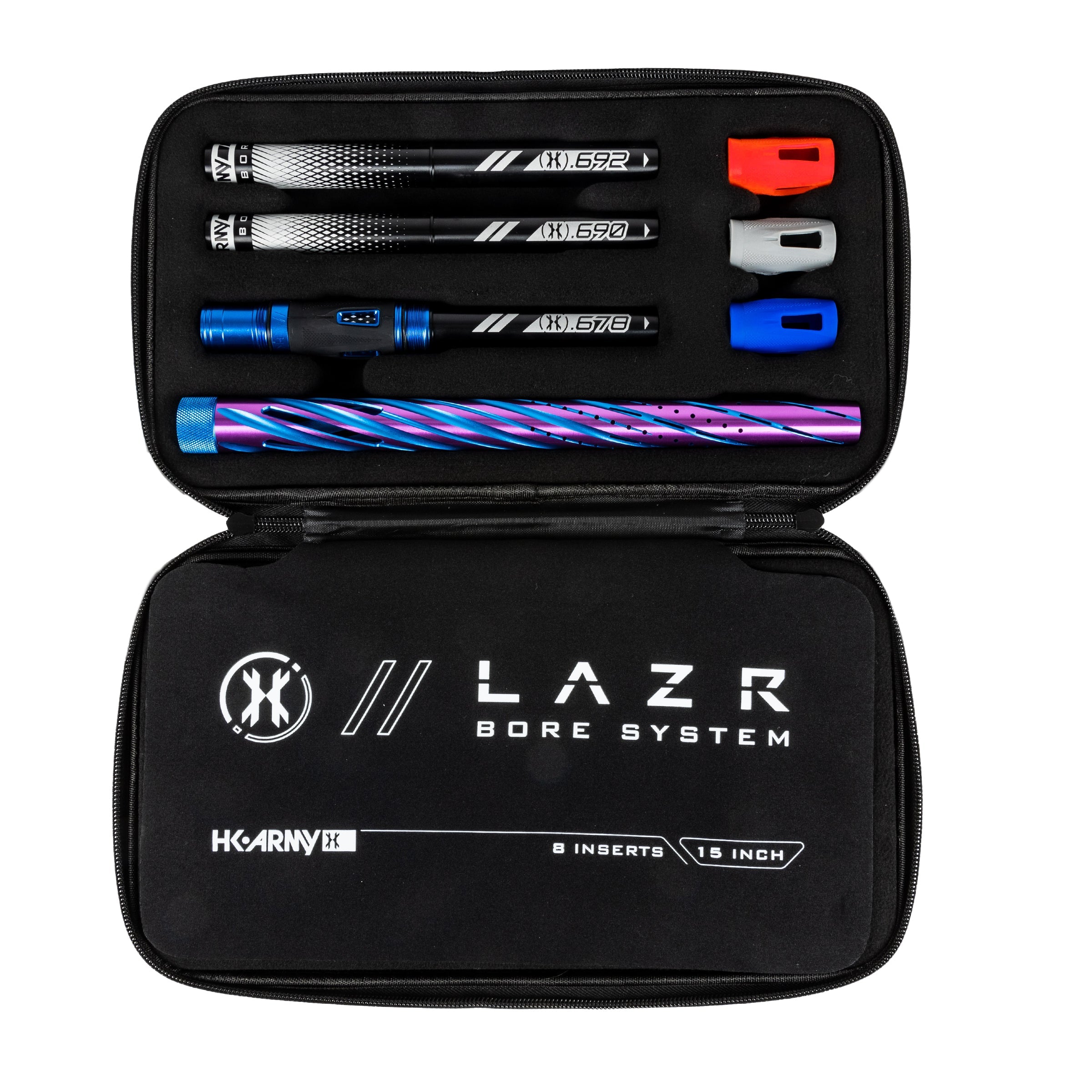 HK Army LAZR Barrel Kit - Elite Orbit - Autococker Thread - Dust Blue/Purple - Black Inserts