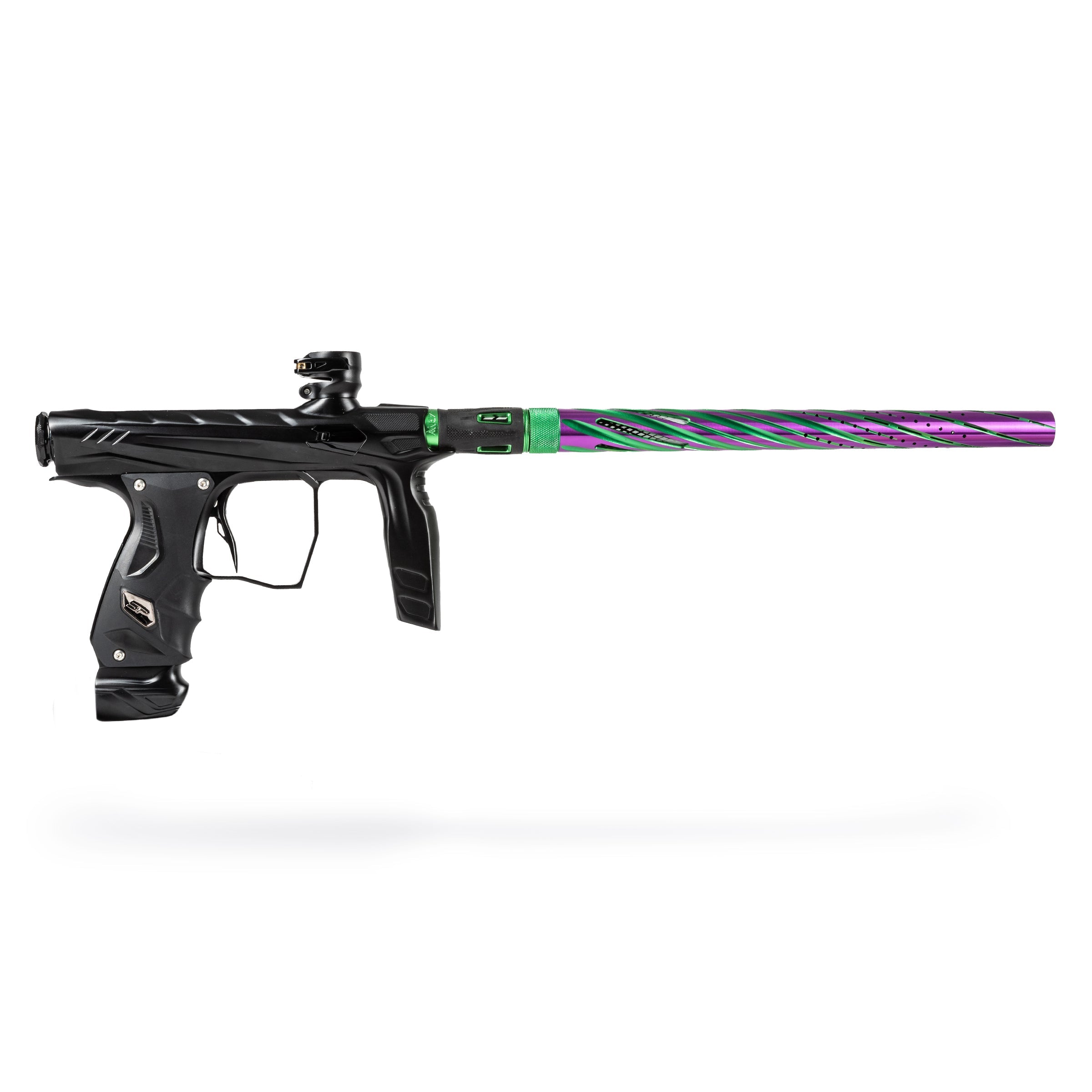 HK Army LAZR Barrel Kit - Elite Orbit - Autococker Thread - Dust Green/Purple - Black Inserts