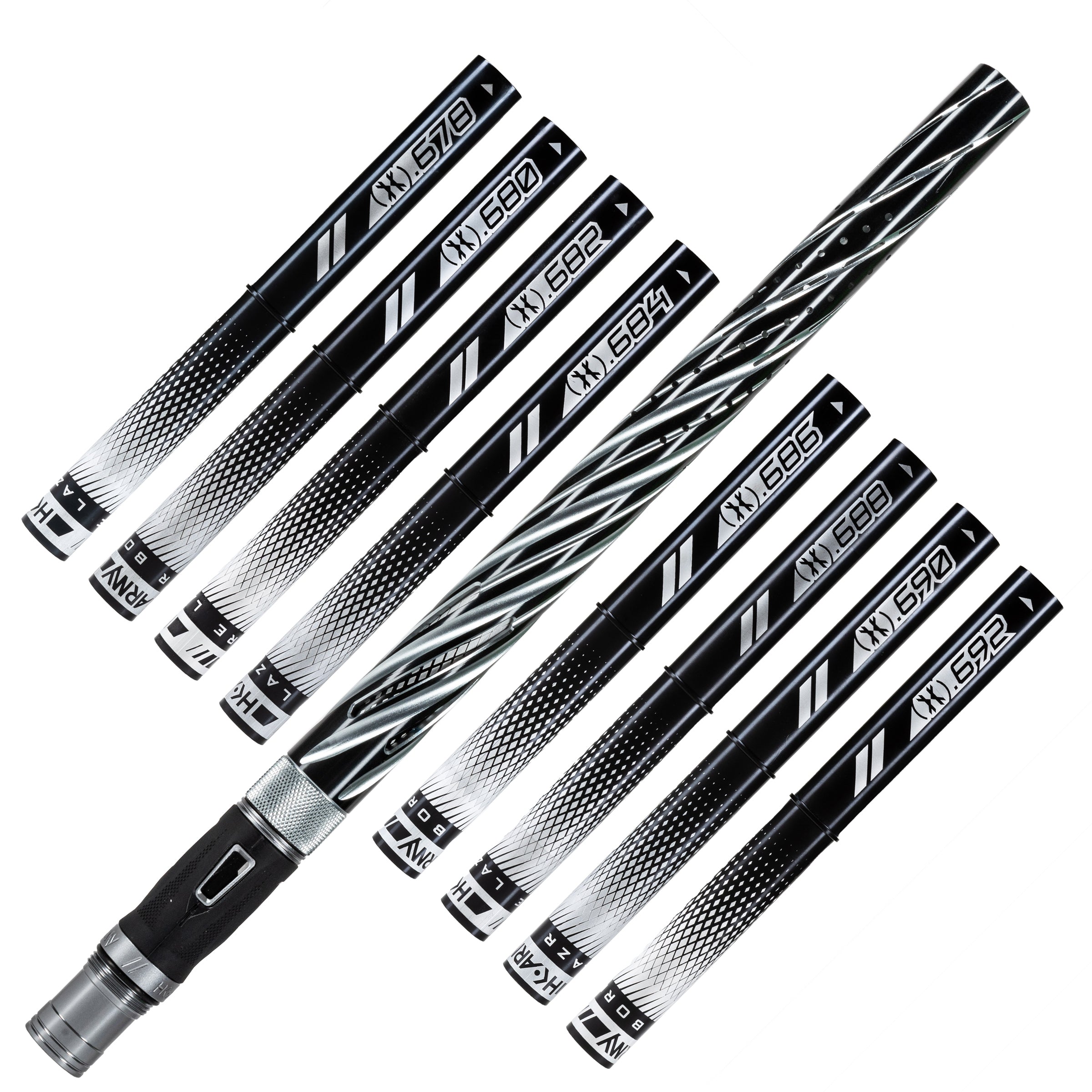 HK Army LAZR Barrel Kit - Elite Orbit - Autococker Thread - Dust Pewter/Black Inserts