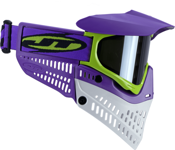 JT Proflex LE Paintball Mask - Purple/Lime/White w/ Chrome Thermal Lens