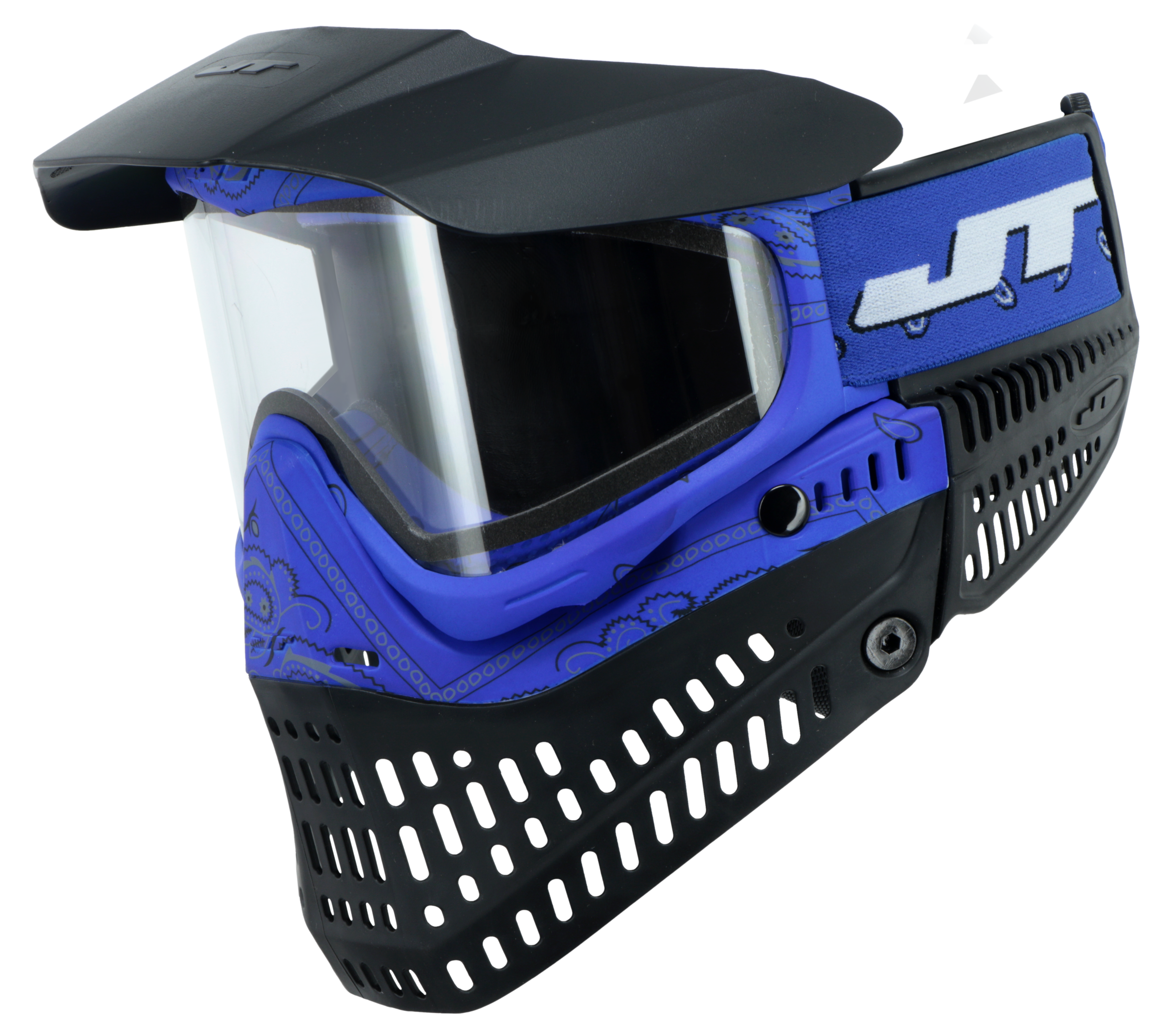 JT Proflex Paintball Mask - LE Bandana Series - Blue w/ Clear & Smoke Lens