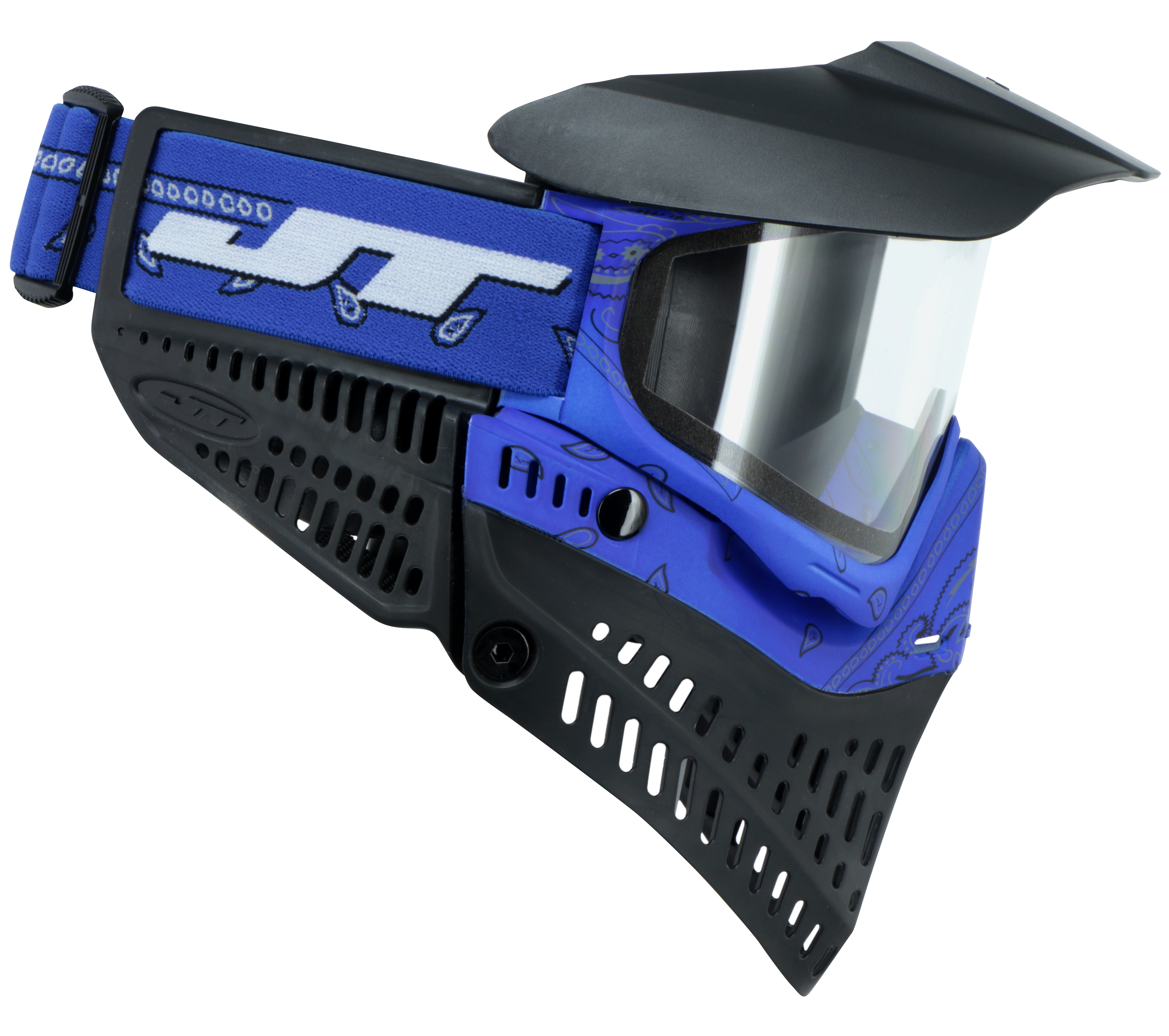 JT Proflex Paintball Mask - LE Bandana Series - Blue w/ Clear & Smoke Lens