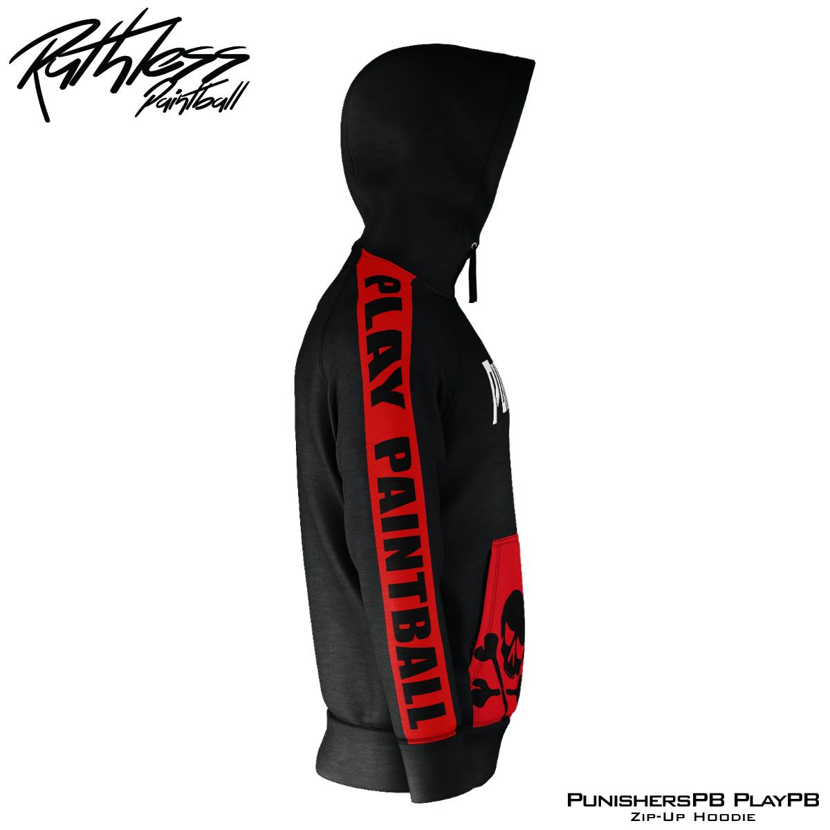 Punisherspb.com Red Stripe Zip-Up Hoodie