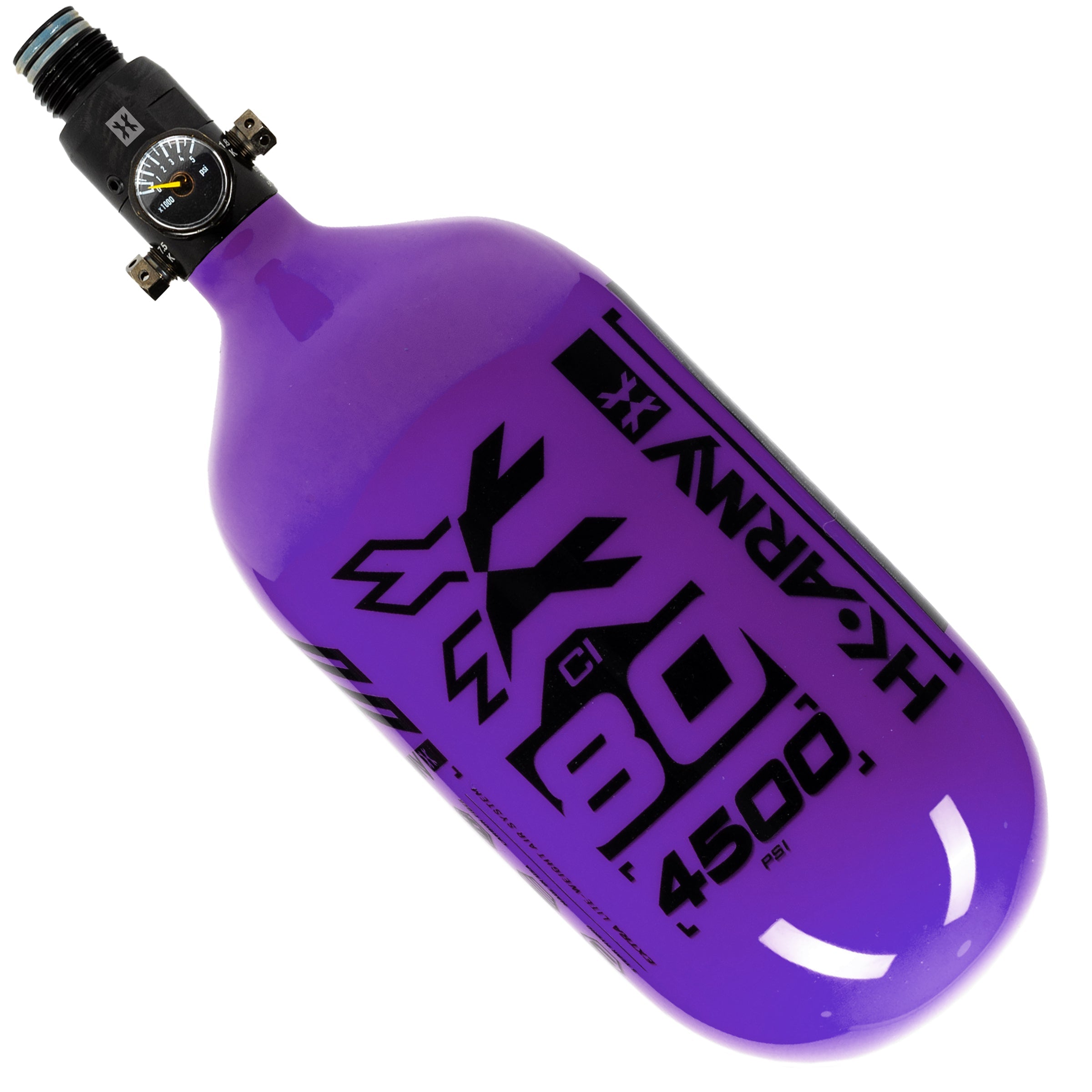 HK Army "Extra Lite" Carbon Fiber Tank - Standard Reg - RUSH - 80/4500 PSI - Purple/Black