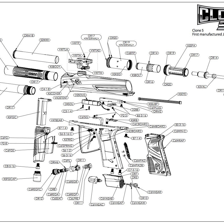 MacDev Clone 5 Complete Replacement Part List. Pick The Part You Need!