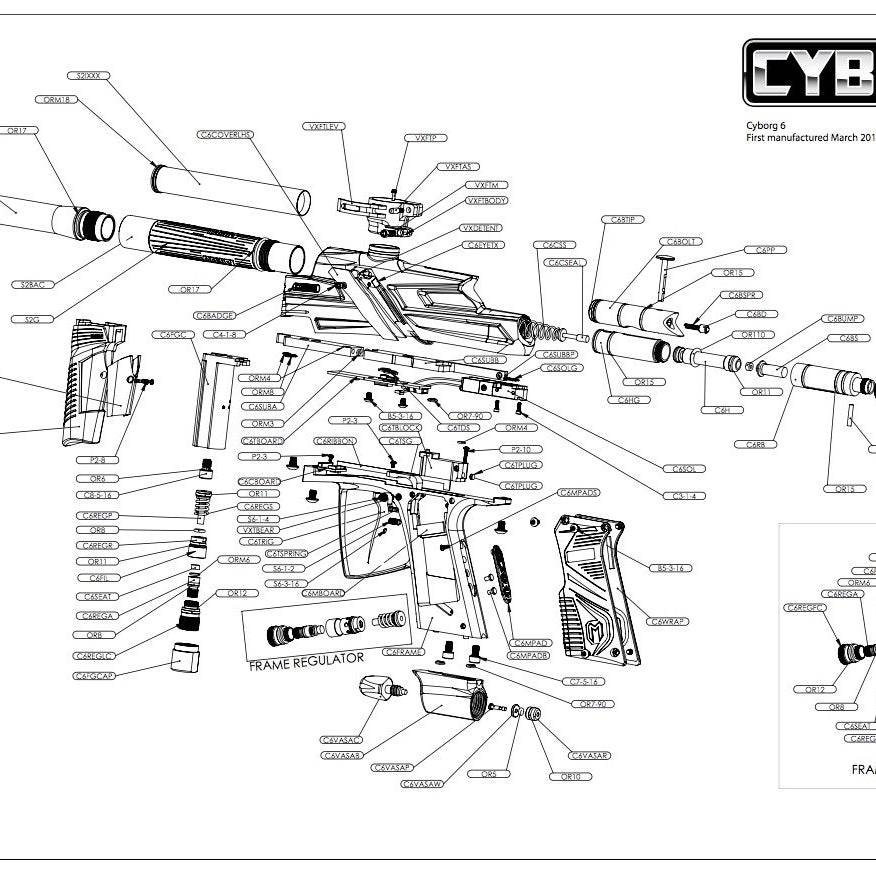 MacDev Cyborg 6 Complete Replacement Part List. Pick The Part You Need!