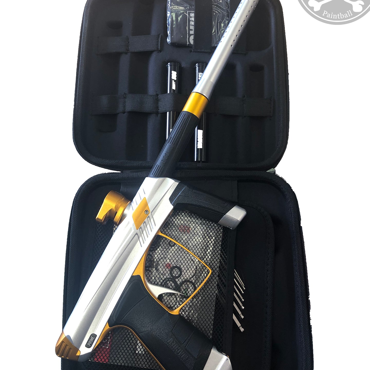 Used Macdev Prime Paintball Gun - Silver/Orange