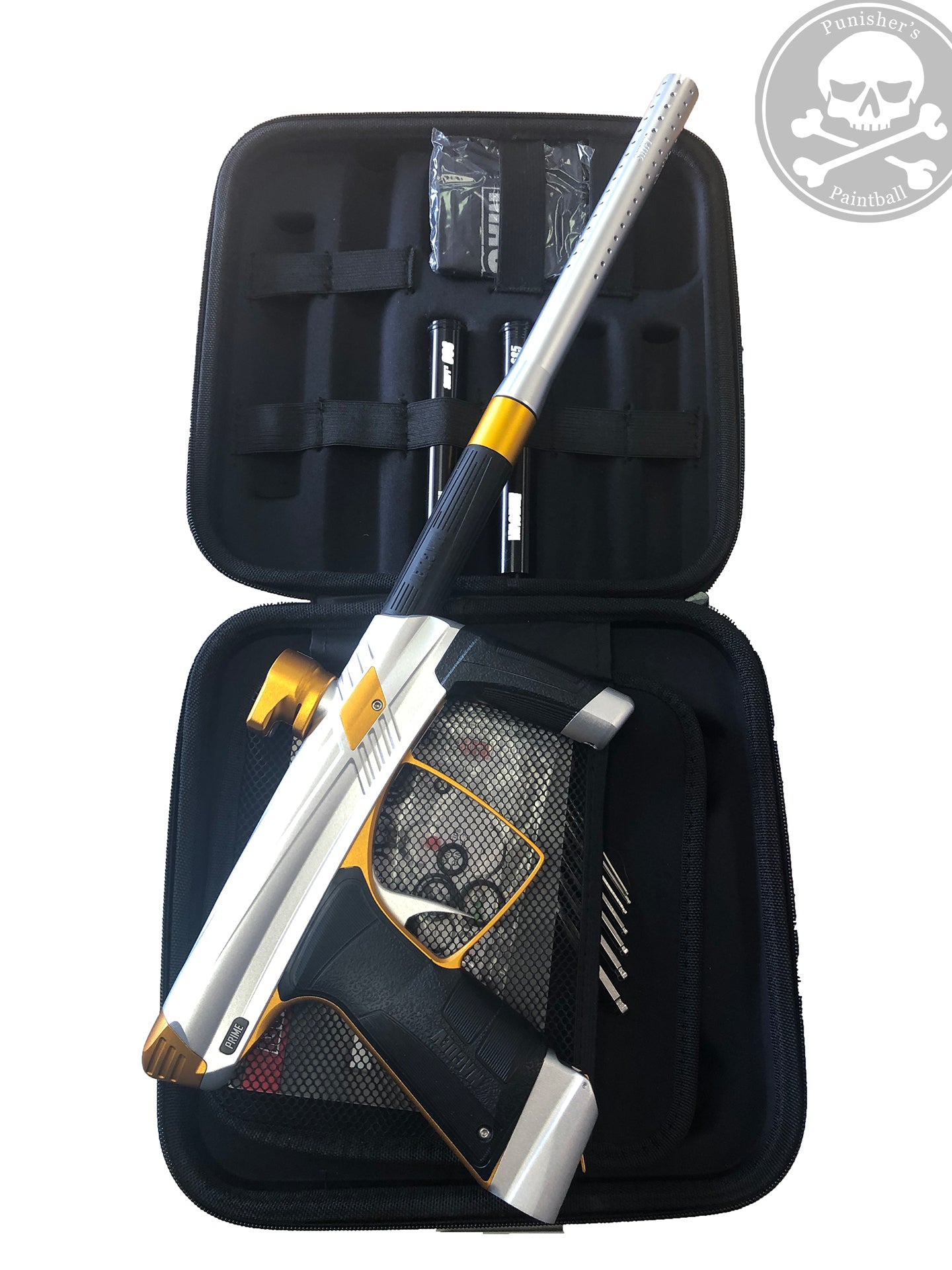 Used Macdev Prime Paintball Gun - Silver/Orange