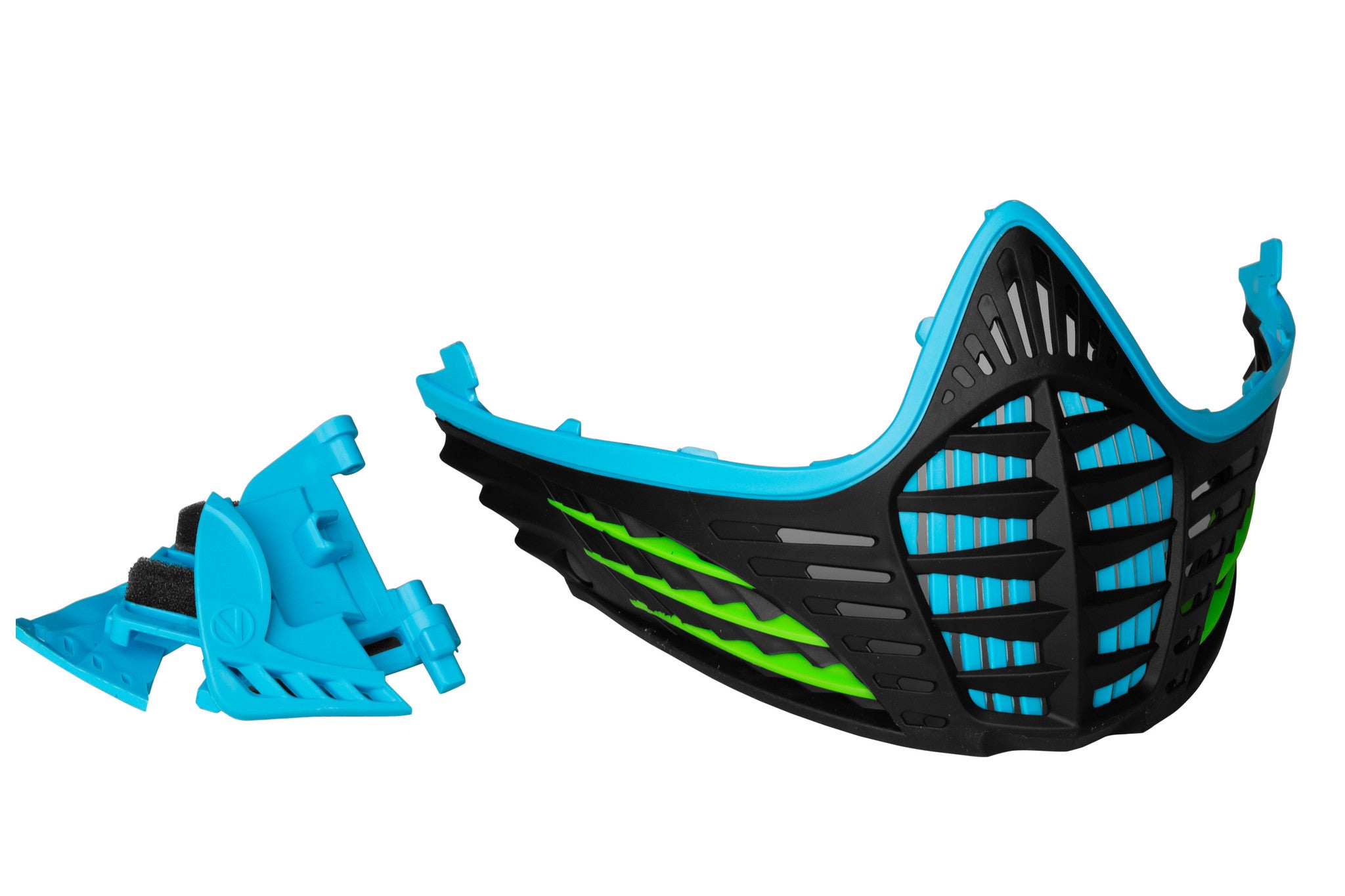 Virtue VIO Contour Facemask Cyan/Lime/Black