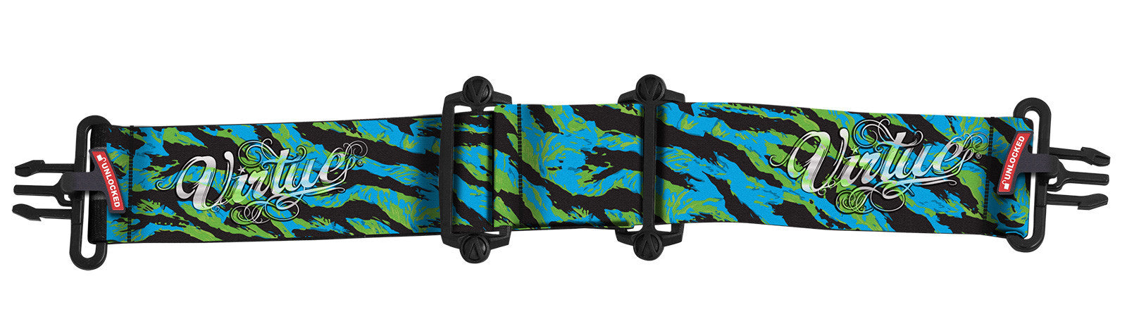 Virtue Vio Goggle Strap - Tiger Stripe Cyan Lime