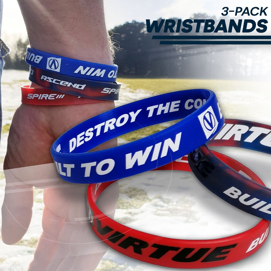 Virtue Paintball Wristband 3 Pack - Red/White/Blue