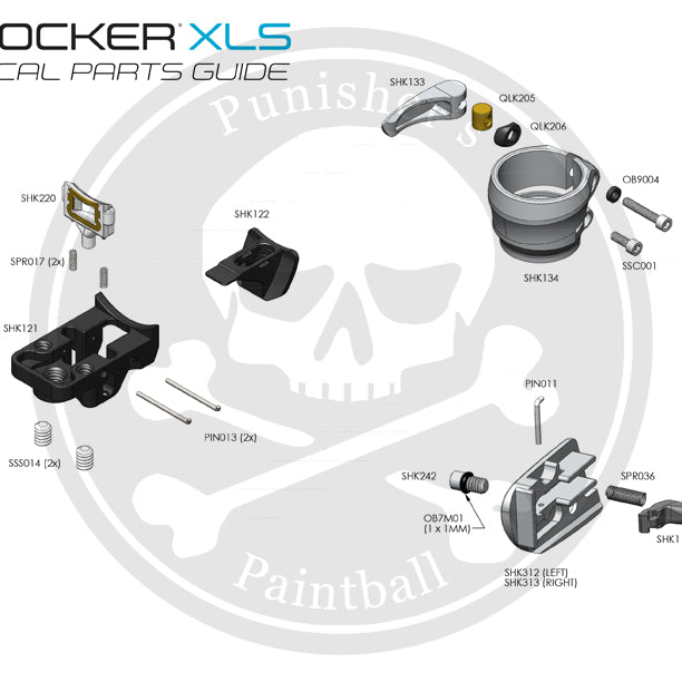 SP Shocker XLS Latch/Ball Detent/Feedtube Parts List - Pick the Part You Need!