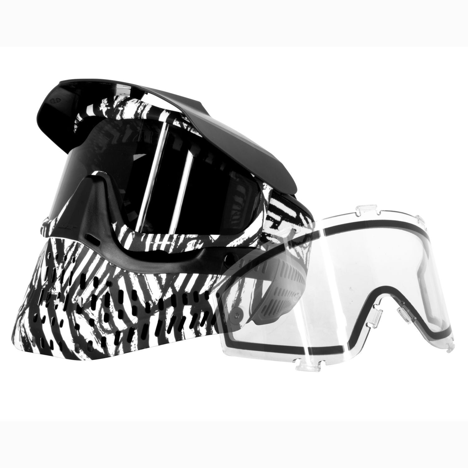 JT Proflex Paintball Mask - LE Zebra w/ Clear & Smoke Lens