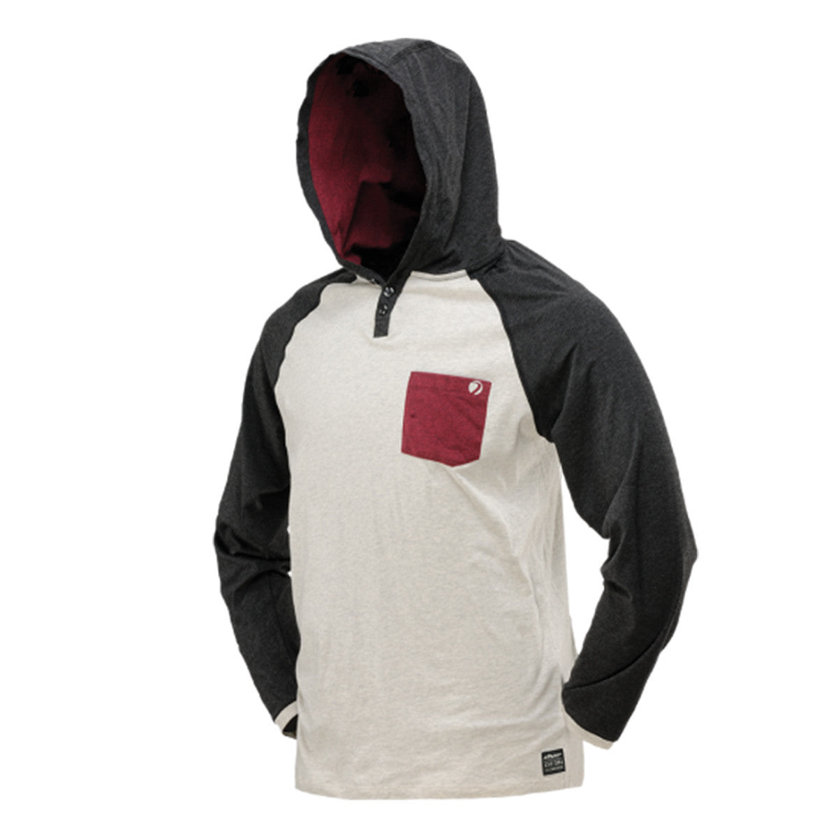 Dye Coba Hood Shirt - Off-White / Maroon