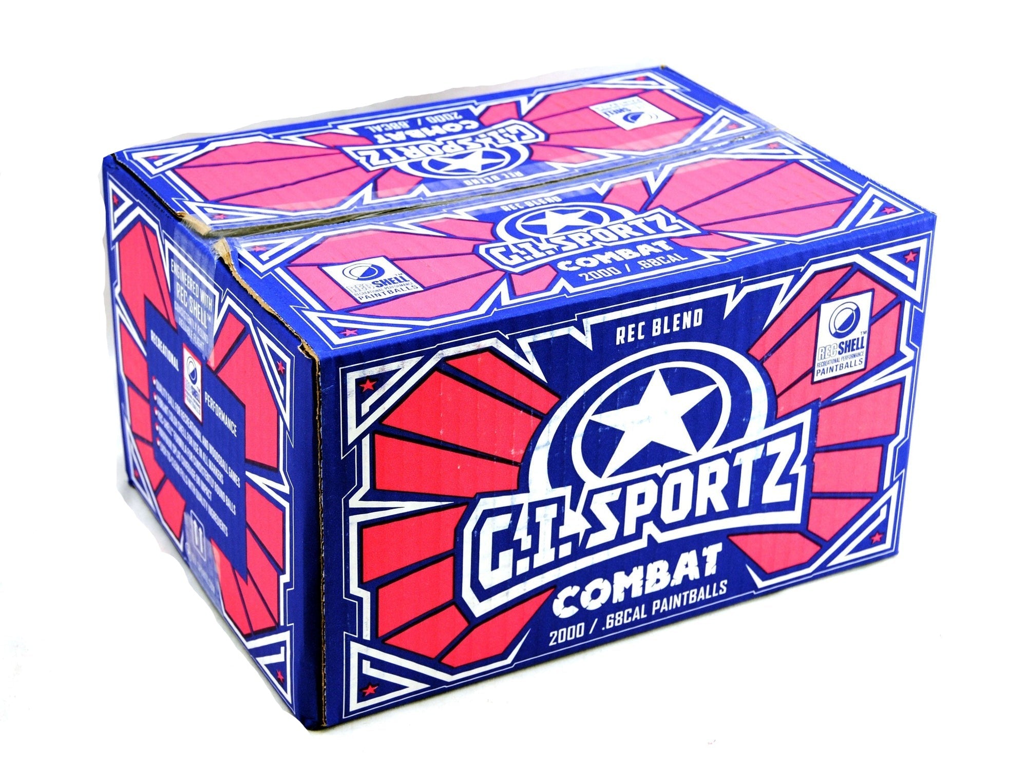 GI Sportz Combat Paintballs - 2000 Paintballs - Dark Blue Shell/Orange Fill