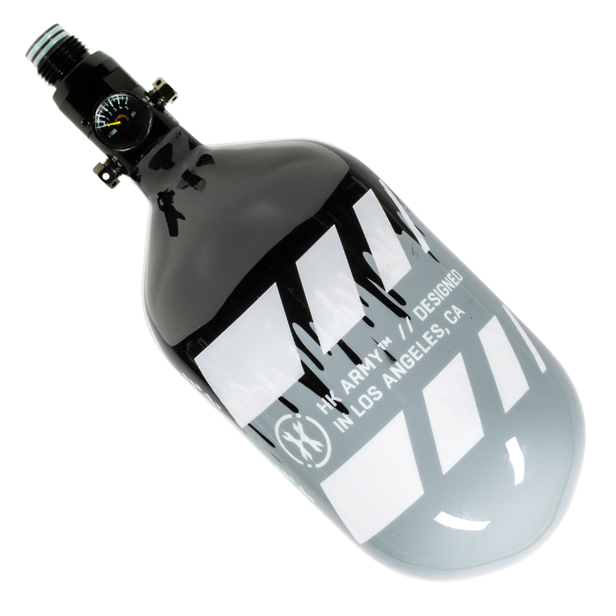 HK Army "Extra Lite" Carbon Fiber Tank - Standard Reg. - Off Break Drip -68/4500 PSI - Grey/Black